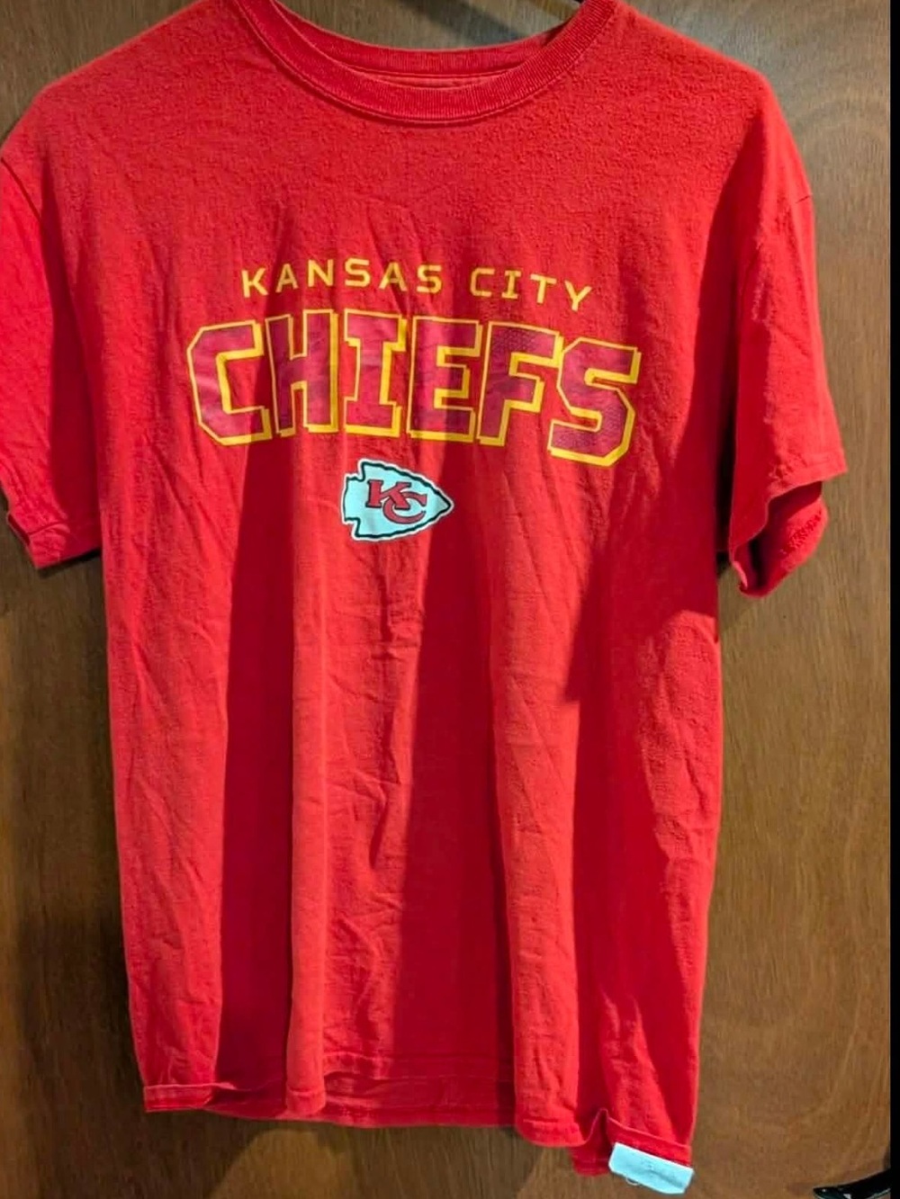 NFL Kansas City Chiefs Red Graphic Tee with Yellow Accents